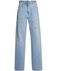 Versace - La Vacanza Embellished Rigid High-Rise Straight-Leg Jeans - Lyst