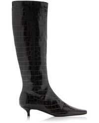 Totême - The Slim Embossed Leather Knee Boots - Lyst