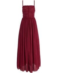 Moré Noir - Claire Cotton-Silk Voile Dress - Lyst