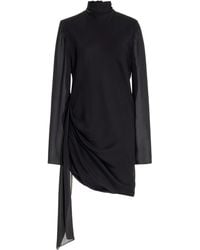 Brandon Maxwell - The Raina Scarf-detailed Silk Midi Dress - Lyst