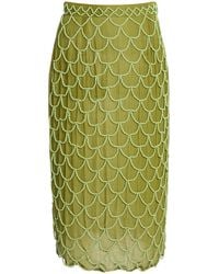 All That Remains - Exclusive La Isla Mika Fringed Beaded Cotton Midi Skirt - Lyst