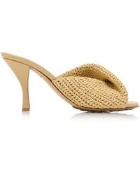 Bottega Veneta - Blink Crocheted Raffia Mules - Lyst
