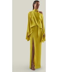 ‎Taller Marmo - Brooks Crepe Cady Blouson Maxi Dress - Lyst