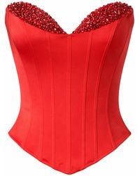 La Fuori - Siren Corset Silk Top - Lyst
