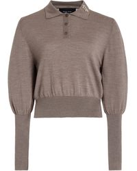 Simone Rocha - Embellished Merino Wool-silk Polo Sweater - Lyst