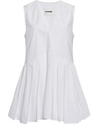 Jil Sander - Cotton Peplum Top - Lyst