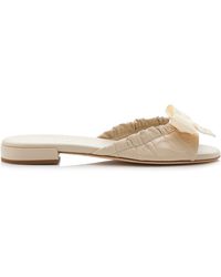 Prada - Grosgrain-Trimmed Leather Sandals - Lyst