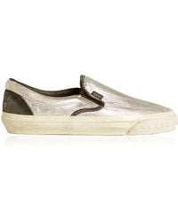 Golden Goose - Laminated Leather Slip-On Sneakers - Lyst