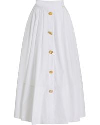 Franchise - Exclusive Joe Buttoned Cotton Midi Skirt - Lyst