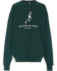 Sporty & Rich Live Longer Cotton Sweatshirt - Green