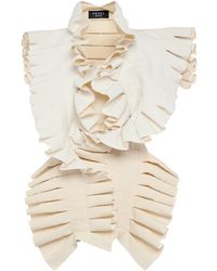 A.W.A.K.E. MODE - Cotton-Linen Ruffle Structural Top - Lyst