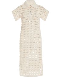 Nia Thomas - Penelope Crocheted Cotton Polo Midi Dress - Lyst