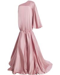 The New Arrivals Ilkyaz Ozel - Exclusive Ecliptia Single-Shoulder Satin Maxi Dress - Lyst