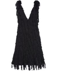 Bottega Veneta - Fringed Fil Coupe Crepe Mini Dress - Lyst