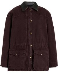 Prada - Leather-trimmed Denim Utility Jacket - Lyst