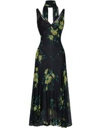 De La Vali - Mistica Silk-Chiffon Midi Dress - Lyst