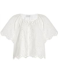 Matteau - Broderie Anglaise Cotton Blouse - Lyst