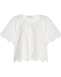 Matteau - Broderie Anglaise Cotton Blouse - Lyst
