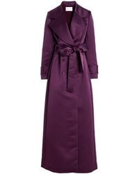 Carolina Herrera - Double-Breasted Satin Trench Coat - Lyst