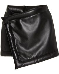 The Mannei Ksanti Padded Leather Mini Wrap Skirt - Black