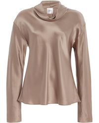 Leset - Barb Draped Satin Top - Lyst