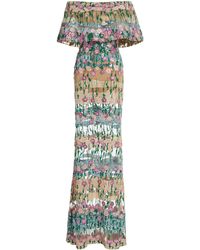 Elie Saab - Off-the-shoulder Layered Floral-embroidered Tulle Dress - Lyst