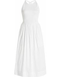 Three Graces London Soleil Open-back Cotton Maxi Dress - White
