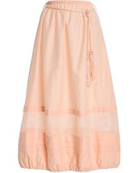 Posse - Exclusive La Isla Willow Cotton-Silk Midi Skirt - Lyst