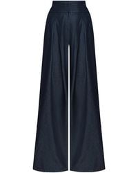 ANDRES OTALORA - Esencia Shirred Tencel Denim Wide-Leg Pants - Lyst
