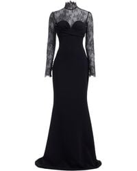 Elie Saab - Long-sleeve Cady-lace Gown - Lyst