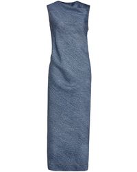 Bottega Veneta - Denim-print Midi Dress - Lyst