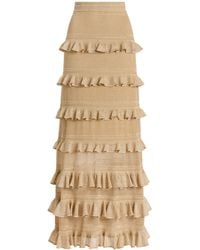 Zimmermann - Hypnotic Ruffled Metallic Lace Midi Skirt - Lyst