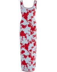 Carolina Herrera - Knit Silk Jacquard Midi Dress - Lyst