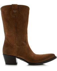 Prada - Suede Western Boots - Lyst