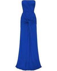 Alex Perry - Strapless Ruched Jersey Gown - Lyst
