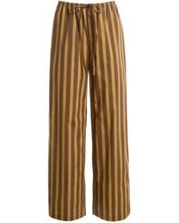 STAUD - Mateo Striped Silk-blend Wide-leg Pants - Lyst