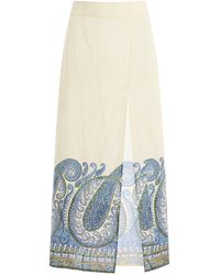 BOTEH - Arcadia Paisley Maxi Skirt W Split - Lyst