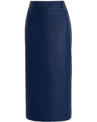 Frankie Shop - Taney Leather Midi Skirt - Lyst