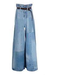 A.W.A.K.E. MODE - Patchwork High-Rise Wide Leg Jeans - Lyst