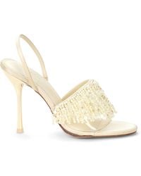 Cult Gaia - Cassia Pearl-embellished Leather Sandals - Lyst