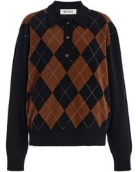 Rohe - Checked Compact-Knit Wool Polo Sweater - Lyst