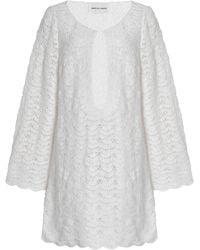 Anna Quan Dimitri Draped Crinkle Cotton Mini Dress in White | Lyst Australia