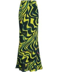 Christopher John Rogers - Printed Satin Maxi Skirt - Lyst