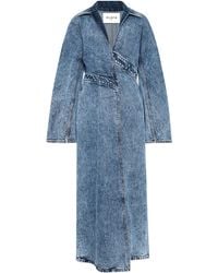 Alaïa - Alaã¯A Long Denim Spiral Trench - Lyst
