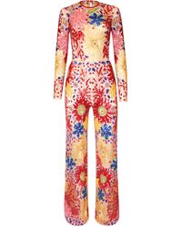 Naeem Khan - Abstract Floral Beaded Jumpsuit - Lyst