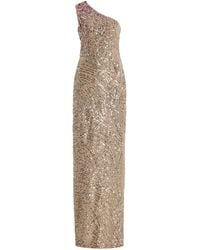 Pamella Roland - Sequined One-shoulder Gown - Lyst