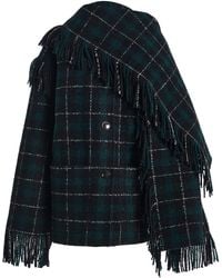 TOTEME - Fringed Scarf Wool-blend Jacket - Lyst