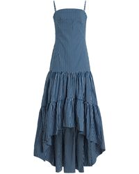 ANDRES OTALORA Joya Colonial Tiered Cotton Poplin Maxi Dress in Blue | Lyst  Canada