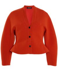 Ashlyn - Henry Merino Wool Peplum Cardigan - Lyst