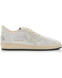 Golden Goose - Ball Star Crystal-embellished Suede Sneakers - Lyst